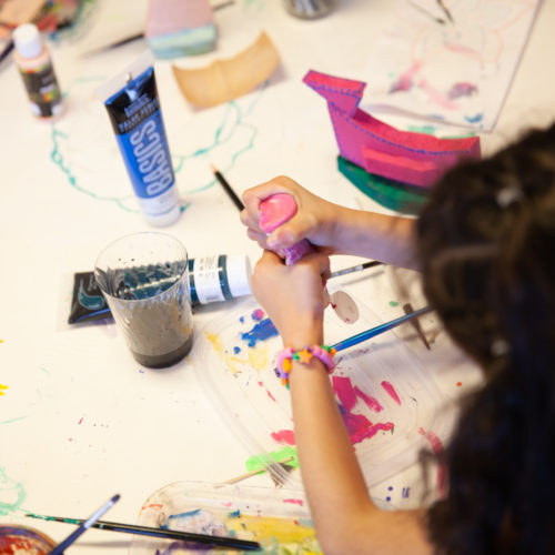 Children making sculptures at Art Escape in the Sonoma Valley