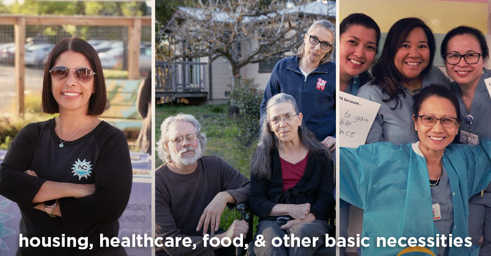 housing, healthcare, food, and other basic necessities